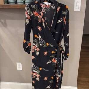 Amour Vert Silk Floral Dress Sustainable Midi Romantic Cottagecore